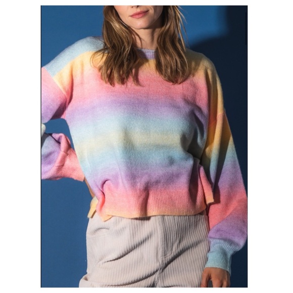 A Girl Thing Sweaters - 131 ❤️ Very J Rainbow ombre sweater